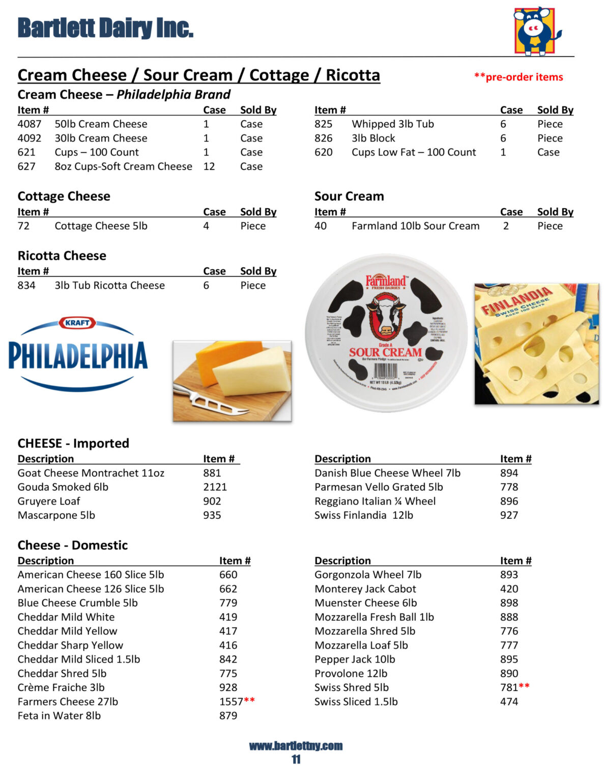 Product Catalog Bartlett Dairy A New York Milk Company