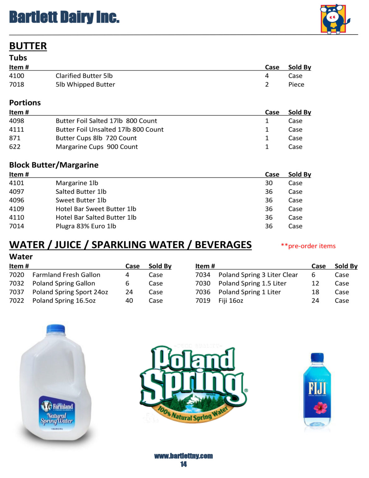 Product Catalog Bartlett Dairy A New York Milk Company