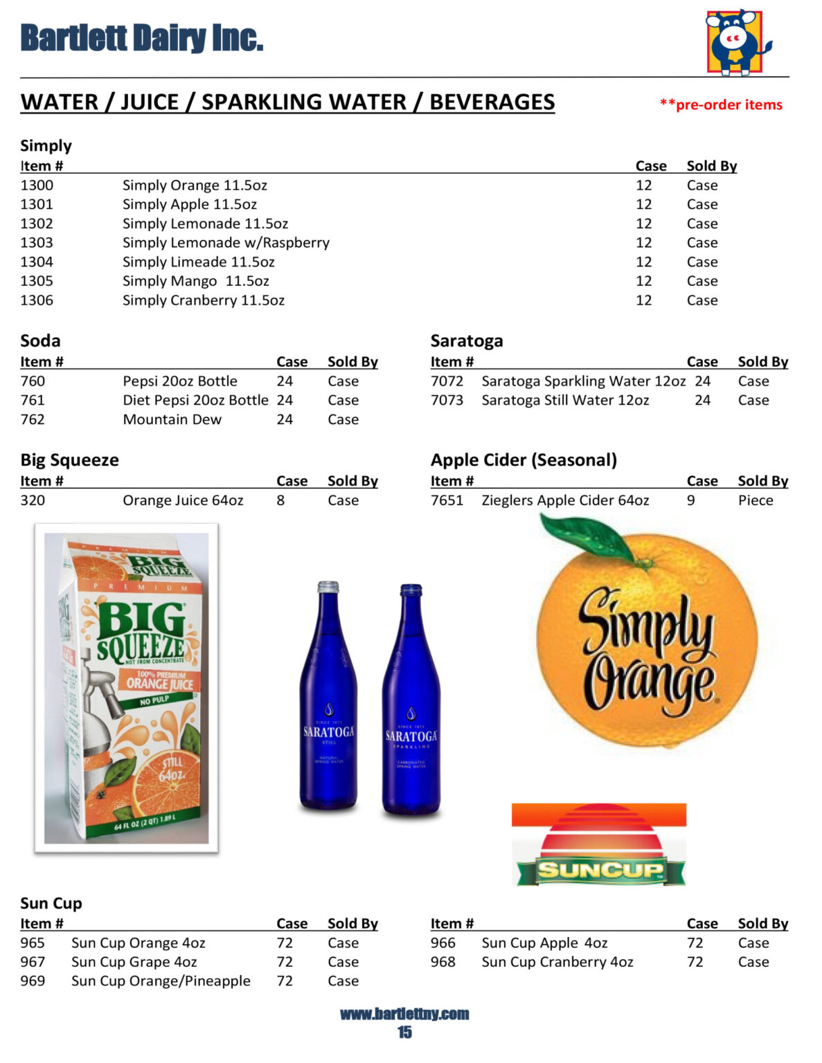 Product Catalog Bartlett Dairy A New York Milk Company