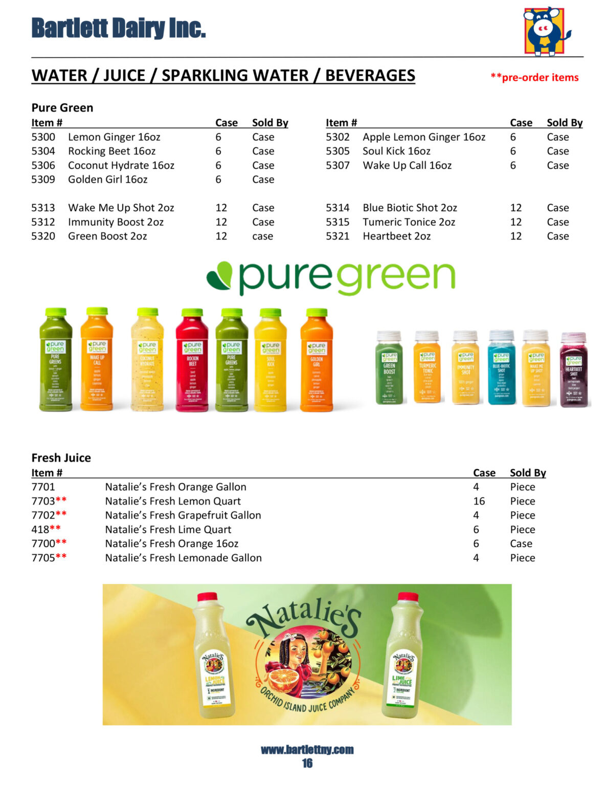 Product Catalog Bartlett Dairy A New York Milk Company