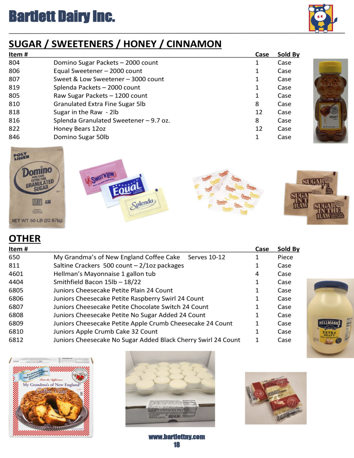Product Catalog Bartlett Dairy A New York Milk Company