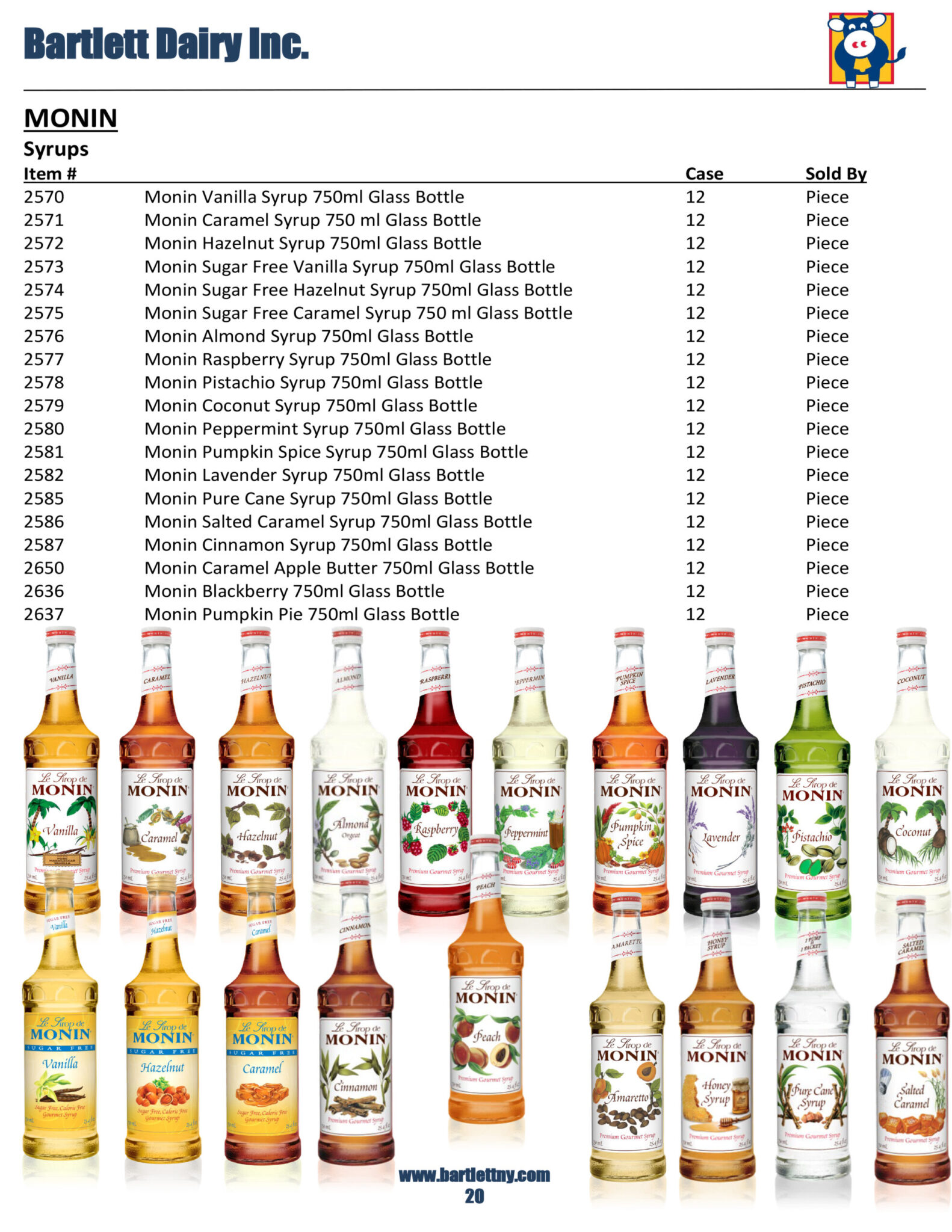 Product Catalog Bartlett Dairy A New York Milk Company