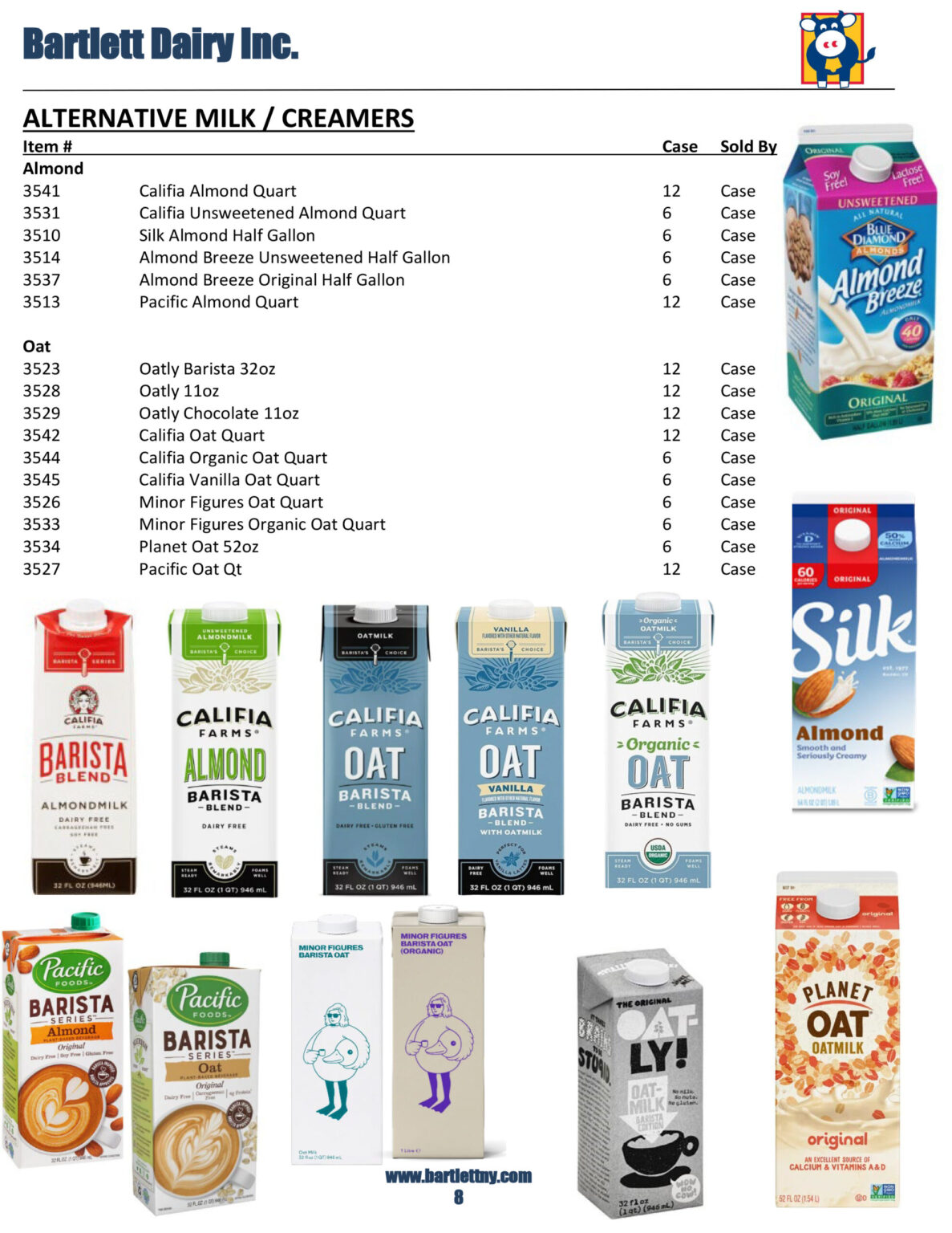 Product Catalog Bartlett Dairy A New York Milk Company