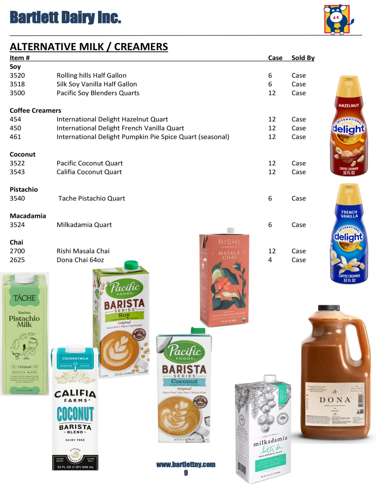 Product Catalog Bartlett Dairy A New York Milk Company