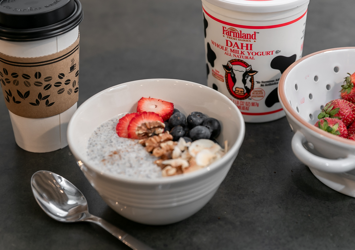 yogurt bowl and farmland dahi container